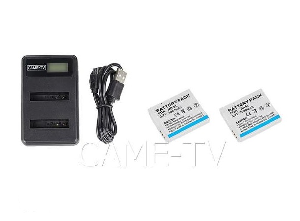 Canon/Came-Tv Charge/Battery Kit  NB-6L 2 batterier 1 laddare till Came-Tv Waero