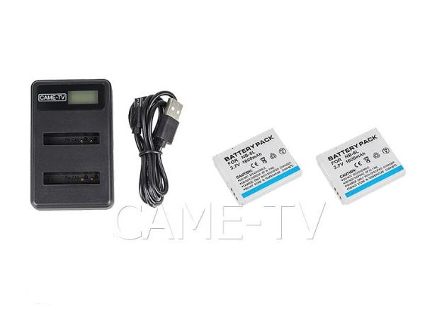 Canon/Came-Tv Charge/Battery Kit  NB-6L 2 batteries | 1 Charger | for Came-TV Wa 