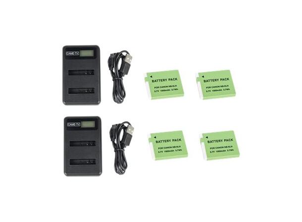 Canon/Came-Tv Charge/Battery Kit  NB-6L 2 batteries | 1 Charger | for Came-TV Wa 