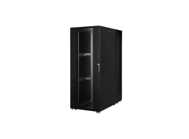 Lande Serverskap Svart 47U B800xD1200 DYNAmax | Perforert foran/bak | Delt BD 