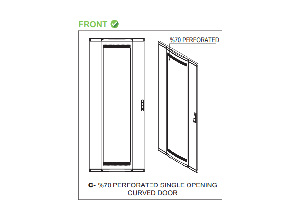 Lande Serverskap Svart 47U B800xD1200 DYNAmax | Perforert foran/bak | Delt BD 