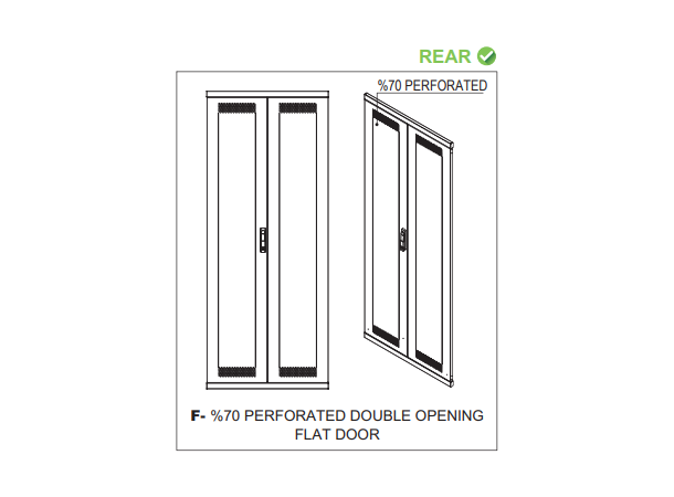 Lande Serverskap Svart 47U B800xD1200 DYNAmax | Perforert foran/bak | Delt BD 