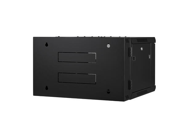 LinkIT Veggskap Hengslet 6U svart B600xD600xH368 , glass - hengslet ramme 