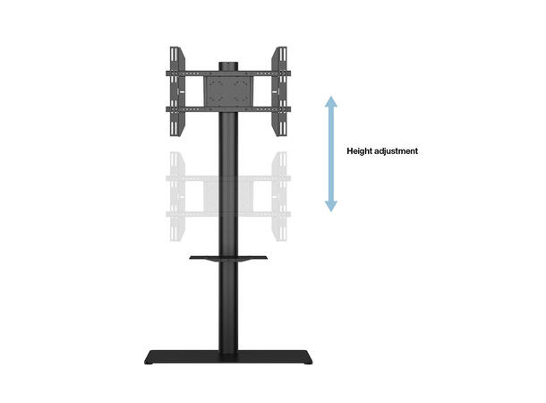 Multibrackets Display Stand 180 Single B lack w Floorbase/Shelf* 