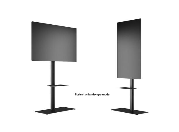 Multibrackets Display Stand 180 Single B lack w Floorbase/Shelf* 