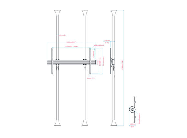 Multibrackets Floor to Ceiling Mount Pro MBFC1UX1 1600 