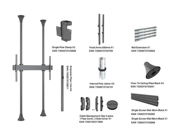 Multibrackets Floor to Ceiling Mount Pro MBFC1UX1 1000 