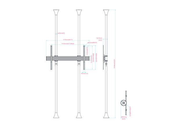 Multibrackets Floor to Ceiling Mount Pro MBFC1UX1 1000 