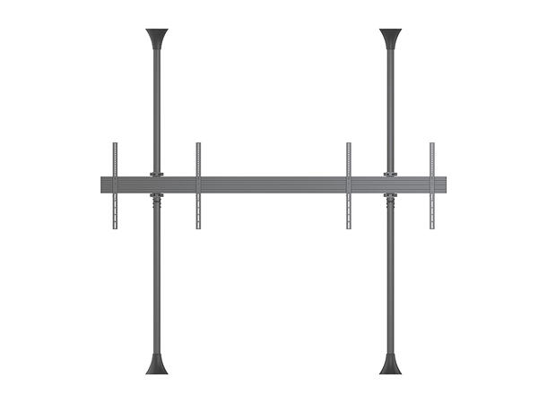 Multibrackets Gulv/tak Pro MBFC1UX2 Svart, 600x600, 60Kg per skjerm,2 x75" 