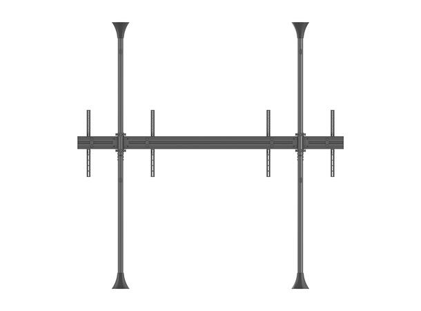 Multibrackets Gulv/tak Pro MBFC1UX2 Svart, 600x600, 60Kg per skjerm,2 x75" 