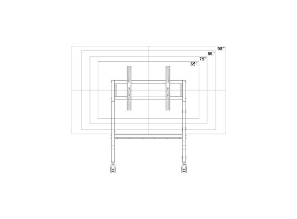 Multibrackets Gulvstativ Collaboration P Sort, 1200x600, 90Kg, 65"-100" 