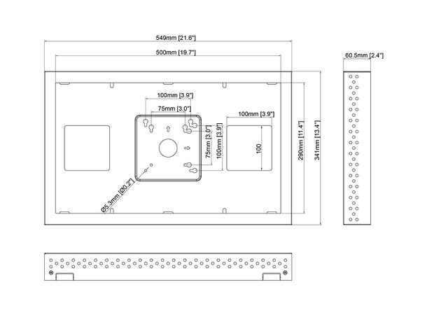 Multibrackets Pro Enclosure LG22SM3G 22" Svart, passer til  LG's LG22SM3G 