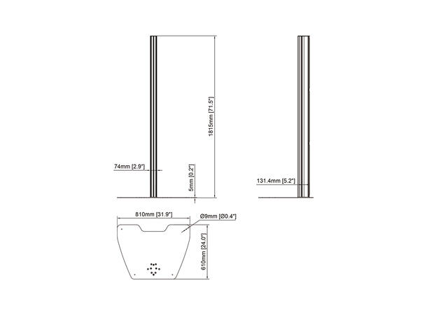 Multibrackets Pro Large Floorplate column 180cm 