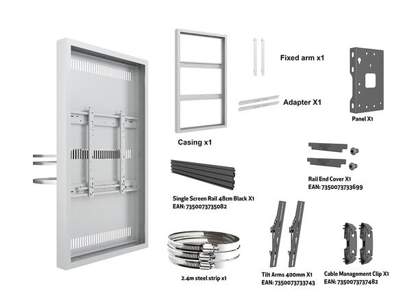 Multibrackets Pro Series - Enclosure 55" Column Medium White* 