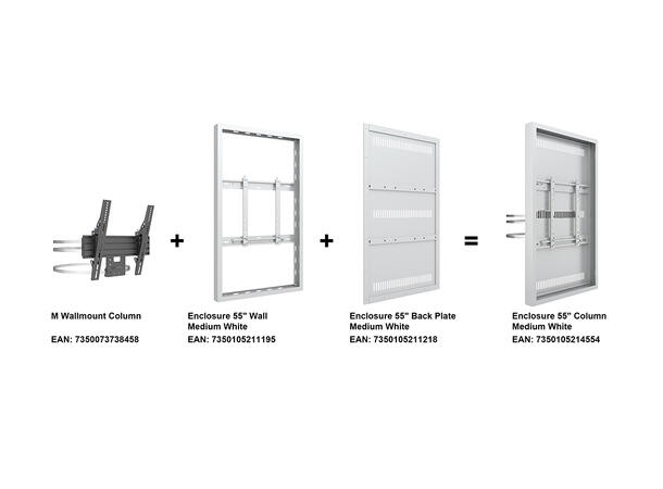 Multibrackets Pro Series - Enclosure 55" Column Medium White* 
