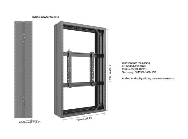Multibrackets Pro Series - Enclosure 55" High Brightness Frame Black 