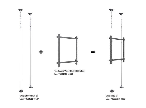 Multibrackets Pro Series - Fixed Arms Wi re 400x600 Single 