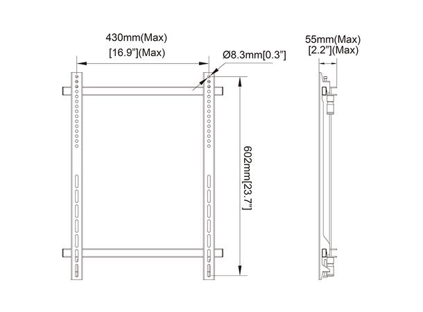 Multibrackets Pro Series - Fixed Arms Wi re 400x600 Single 