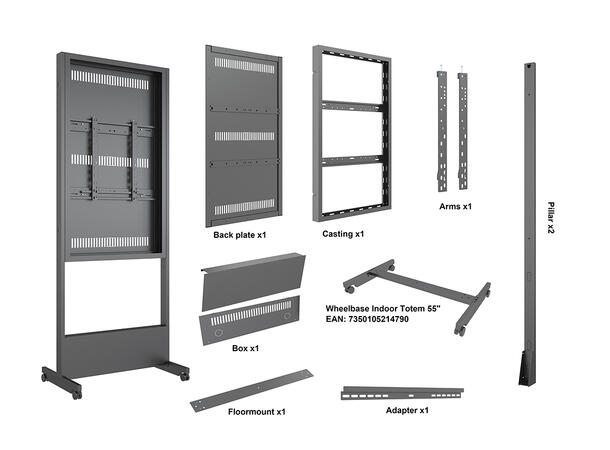 Multibrackets Pro Totem kabinet 55" Totem med hjul 
