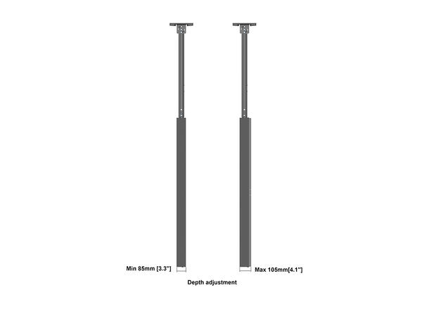 Multibrackets Pro kabinett tak 55" Svart, 600x400, 80Kg 
