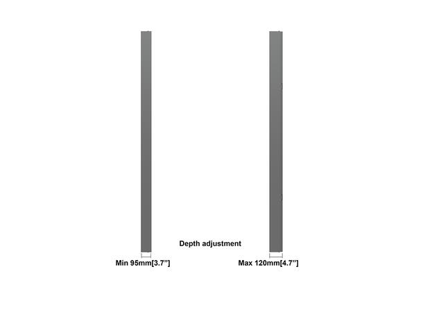 Multibrackets Pro kabinett vegg 86" Svart, 80Kg, Vesa 800x600 