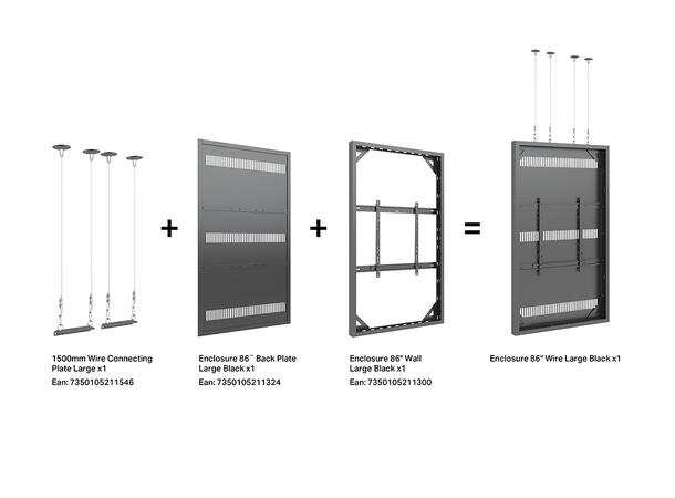 Multibrackets Pro kabinett vegg 86" Svart, 80Kg, Vesa 800x600 