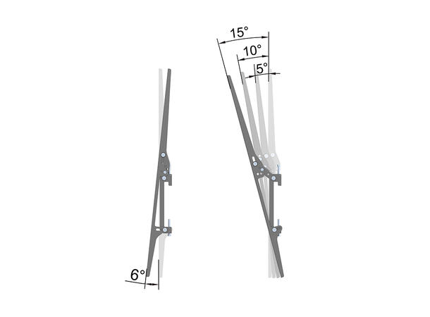 Multibrackets Søylefeste 43"-86" Svart, Vesa 400x600, 75Kg, tilt. 
