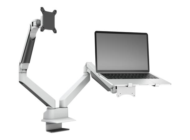 Multibrackets VESA Gas Lift Arm Dual Arm w. Laptop Holder White 