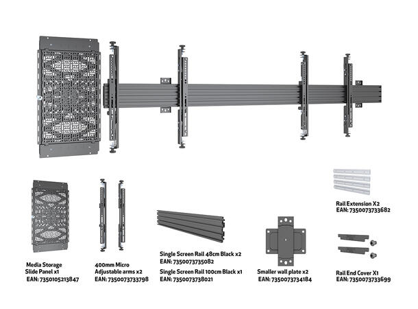 Multibrackets Veggfeste Pro  MBW2U Media Storage 