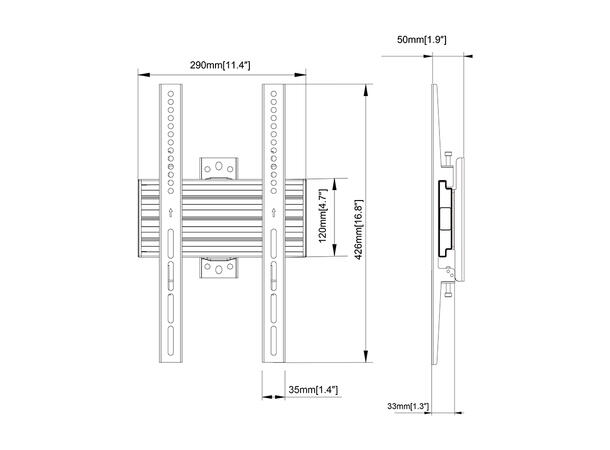 Multibrackets Wallmount Pro MBW1UP 200x4 00 Fixed Black* 