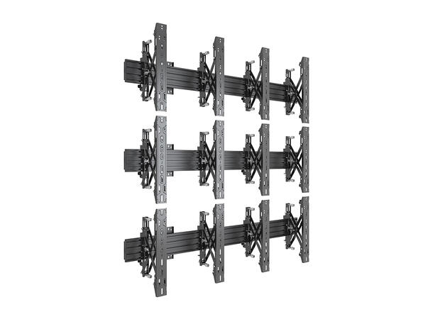 Multibrackets Wallmount Pro MBW2Ux3 Push In Pop Out Black 