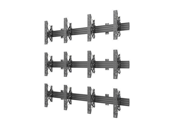 Multibrackets Wallmount Pro MBW2Ux3 Push In Pop Out Black 