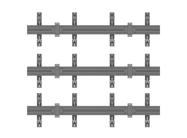 Multibrackets Wallmount Pro MBW2Ux3 Push In Pop Out Black 