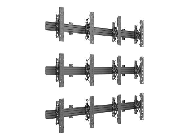 Multibrackets Wallmount Pro MBW2Ux3 Push In Pop Out Black 