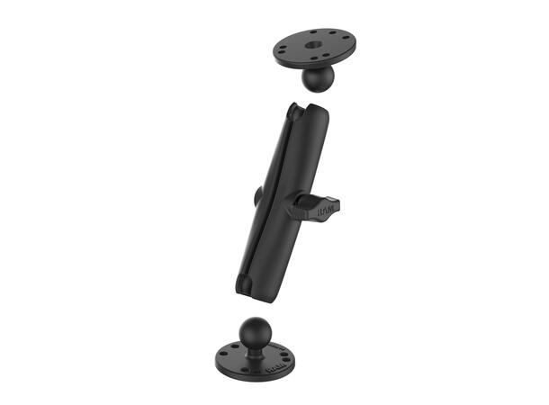RAM Mount Universal Double Ball Mount with Two Round Plates