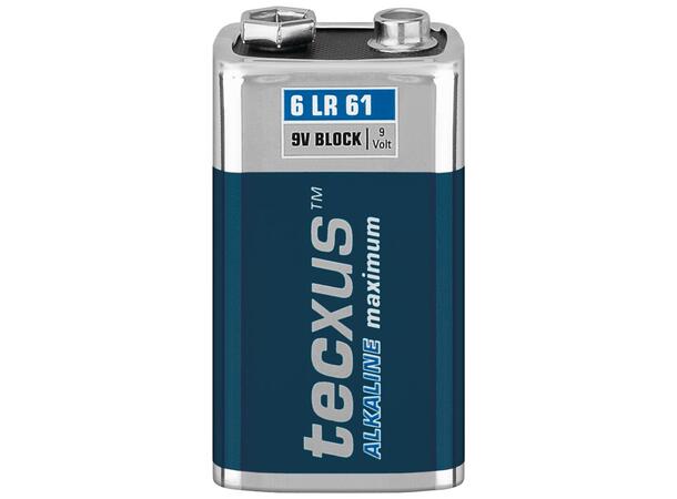 Tecxus Batteri 9V 6LR61  alkalisk Pakke med 1 stk batterier | 9V 