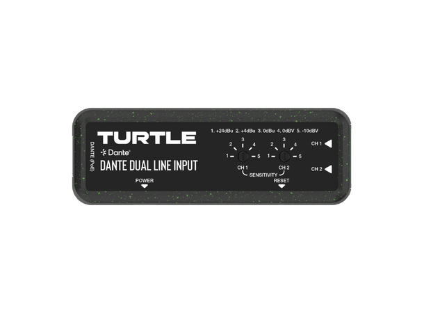 Turtle AV Dante Dual Channel Analog Line Input Adapter with Gain Controls 