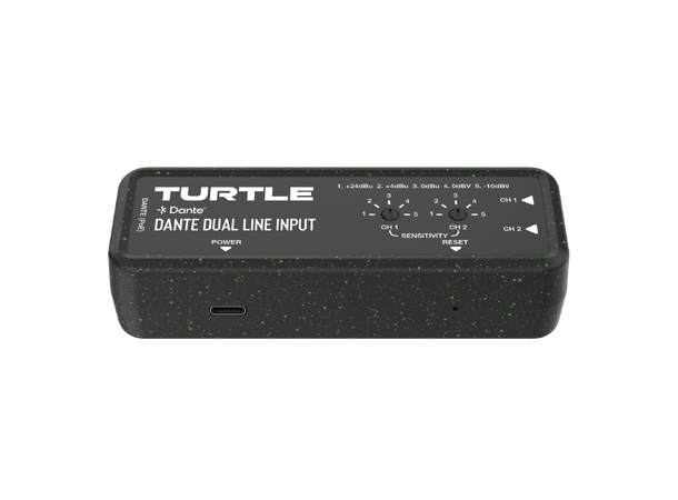Turtle AV Dante Dual Channel Analog Line Input Adapter with Gain Controls 