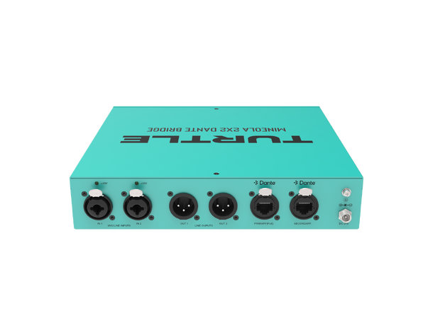 Turtle AV Mineola 2x2 Dante Audio Bridge 2x XLR inputs with 48V Phantom Power 