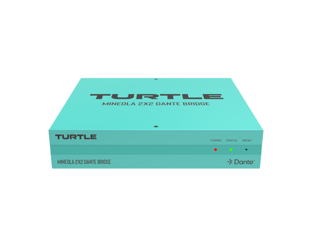 Turtle AV Mineola 2x2 Dante Audio Bridge 2x XLR inputs with 48V Phantom Power 