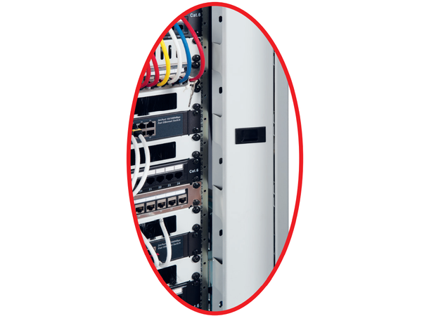 B-vare Lande Dynamic 42U Black + VCM W800xD1000xH2053 Bulk venstre sidepanel 