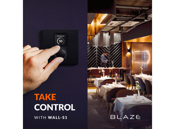 Blaze Audio Veggpanel Wall-S1 Black Veggpanel volum kildevalg for PZ Connect