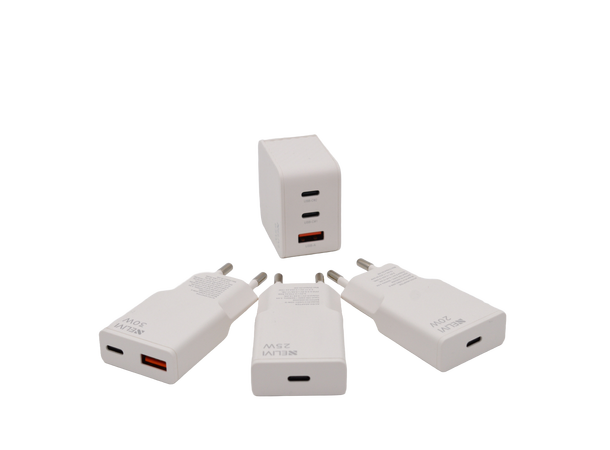 Elivi Solaris Vegglader USB-C +USB A 65W PD3.0 | QC5 | AFC | FCP | Compact Design 