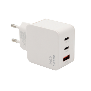 Elivi Solaris Vegglader USB-C +USB A 65W PD3.0 | QC5 | AFC | FCP | Compact Design