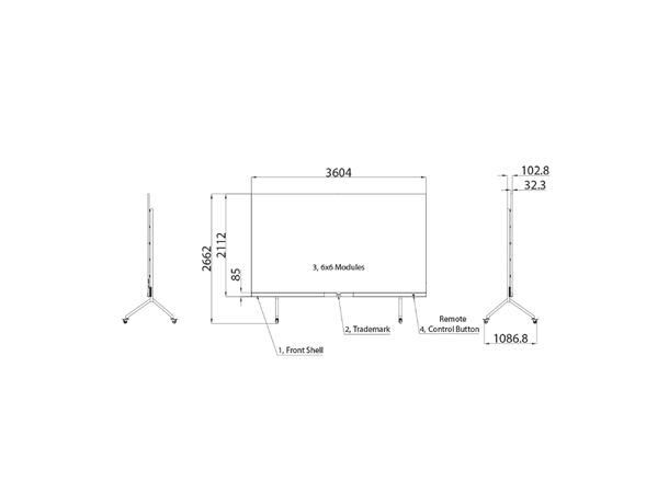 Hisense 163" LED all-in-one, Veggfeste 500nits, Android 9.0, Pixel Pitch: 1.875 