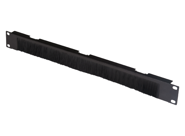 Lande 1U 19" Blank panel w/brush Steel | w/screws | Black |  482x12x44 