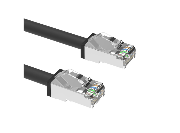 LinkIT Outdoor Patch S/FTP Cat6a 40m AWG26 , PUR , OD 6mm , Black 