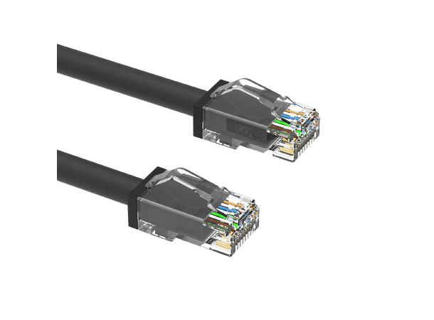 LinkIT Outdoor Patch U/UTP Cat6a 30m AWG24 , PUR , OD 6mm , Black 