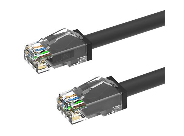 LinkIT Outdoor Patch U/UTP Cat6a 5m AWG24 , PUR , OD 6mm , Black 