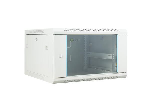 LinkIT Veggskap 19' 6U grå B600xD600xH368 , glass 